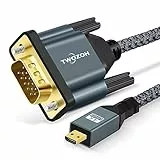 Twozoh Cavo da Micro HDMI a VGA 1M, Placcato oro e Intrecciato1080p, 720p, Compatibile con Computer portatile, Proiettore, HDTV
