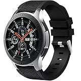 Dirrelo Cinturino Compatibile con Samsung Galaxy Watch 3 45mm/Galaxy Watch 46mm/Huawei GT 2 46mm, 22mm Sportivi Cinturini Morbido Silicone Ricambio per Samsung Gear S3 Frontier per Uomo Donna, Nero