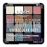 NYX Professional Makeup Palette Ombretti Ad Alta Pigmentazione, Texture Setosa, Finish Matte, Brillante e Metallizzato, 16 Colori, Formula 100% Vegana, Ultimate Shadow, Vintage Jean Baby