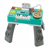 Fisher-Price - Consolle per DJ, tavolino musicale con 3 modalità di gioco Smart Stages, luci, canzoni e 12 attività per lo sviluppo motorio, giocattolo per bambini, 6+ mesi, HXG08