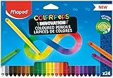 Maped - Pastelli colorati Color'PEPS INFINITY – 24 pezzi – 100% mina colorata – non è necessario temperare – utilizzabile al 100% – morbido e molto piacevole sulla carta
