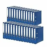 Exacompta 09984154007F FALKEN - Raccoglitore a leva in polipropilene vegano, adatto per documenti A4, dorso 50 mm, etichetta dorso, foro in metallo, confezione da 25, colore: blu