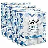 Marchio Amazon - Presto! Carta igienica trapuntata a Tre veli, 200 strappi, 9 Unità, Confezione da 4