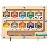 Magnete Labirinto in Legno,Labirinto Magnetico di Colori e Numeri Gioco di smistamento,Magnetico Colore e Numero Labirinto,Educativi Montessori Regalo per Bambini 2 3 4 5 6 Anni