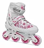 Roces Compy Pattino In Linea Da Bambina, Bambina, Bianco/Violet, 34-37