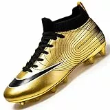 VTASQ Scarpe da Calcio Uomo Professionale Sportive All'aperto Outdoor&Indoor Scarpe da Allenamento Leggero Antiscivolo Scarpe da Calcetto Oro EU 39
