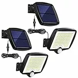MPJ Luce Solare Led Esterno con Sensore di Movimento [118LED] Luci Solari da Esterno, IP65 Impermeabile LED Lampade Solari da Esterni con Estensore da 5M Giardino Garage [2 Pezzi ]