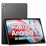 DMOAO Android 13 Tablet 11 Pollici, 16GB RAM 256GB ROM 1TB Espandibile, 2K FHD Tablet con Fotocamera Tripla, 8 Core, 2.0 GHz, IPS 2000 * 1200, 5GWIFI, 8600 mAh Batteria, 5MP+13MP, BT 5.0,Grigio