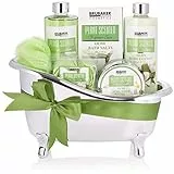BRUBAKER Cosmetics Set bagno e doccia in Aloe Vera - Set regalo 7 pezzi in vasca decorativa