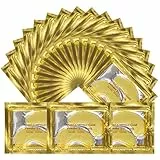 Gold Collagen Under Eye Mask, patch anti-età per gli occhi all’acido ialuronico con oro 24 ct, per l'idratazione e la riduzione delle occhiaie, regalo di lusso per le donne e gli uomini (25 paia)