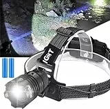 PEAKRO Torcia Frontale LED Ricaricabile, Lampada Frontale 50000 Lumen 3 Modalità, 5600mAh USB Lampade da Testa Potente IPX5 Impermeabile 120° Regolabile Luce Frontale per Campeggio, Pesca