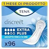 TENA Discreet Extra Plus InstaDry Pacco Scorta Mensile - Assorbenti per perdite urinarie femminili, discreti e confortevoli, 6 confezioni x 16 pezzi