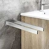 JiGiU Porta Asciugamani Doppio Braccio Portasciugamani da Bagno in Acciaio Inox Porta Salviette a Barre Parallele Forare Portasciugamani da Parete 2 Bracci 38CM per Cucina Bagno