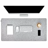 FORMGUT® Sottotavolo in Feltro - Sottotavolo in feltro di alta qualità per ufficio e posto di lavoro - Protezione per il tavolo e organizzatore - 80 x 40 cm (grigio chiaro)