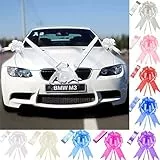 Time to Sparkle 3 Fiocco con 7 Metri di Nastro Nastro Coccarde Fiocchi Fiocco Matrimonio Auto Decorazione Kit (White)