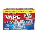 Vape Ricarica Liquida Classica, Protezione Da Zanzare Tigre E Zanzare comuni e tigre, confezione da 2 ricariche, 30+30 Notti