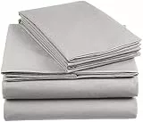 Amazon Basics - 3 unità everyday 100% Set piumone in cotone, 225 x 220 cm & 2 federe 50 x 80 cm,Grigio Chiaro,Tinta unita