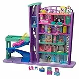 Polly Pocket Centro commerciale Polly Pocket con 6 piani, veicolo, ascensore e micro bambole, giocattolo per bambini dai 4 anni in su, GWV02, Amazon Exclusive, Standard