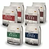 Venandi Animal Mangime Secco per Gatti, Pacchetto di Prova, 2 Pollo, 2 Bovino, 1 Salmone, 1 Agnello, Senza Cereali, Pacco da 6 x 300 g