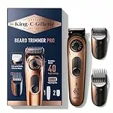 King C. Gillette RASOIO ELETTRICO BARBA PRO, Selettore Di Precisione, Cura Barba Uomo, 40 Impostazioni Di Lunghezza, Lame Rasoio Affilate, Pettini Regolatori, Testine Lavabili, Idea Regalo Uomo