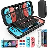 HEYSTOP Custodia Compatibile con Switch, Switch Cover Trasparente con HD Switch Pellicole Protettive e Thumb Grips Compatibile con Nintendo Switch Console Accessori