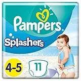 Pampers - Pannolini usa e getta Splashers, taglia 4-5 (9-15 kg) per una protezione ottimale in acqua, 11 strati