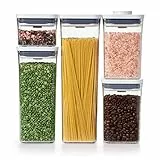 OXO New Good Grips-Set di 5 contenitori Pop, Plastica, Bianco