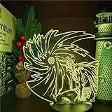 Lbvrgg Luce notturna 3D RGB Colorato Telecomando Anime Illusion Light Decorazioni per la camera dei bambini Lampada per il sonno ambientale Regalo di compleanno per bambini,7 colori senza telecomando