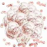 YMSZ Palloncino Coriandoli Oro Rosa., 50 Pezzi Palloncini Festa in Lattice da 12 Pollici con Coriandoli Oro Rosa per Decorazioni per Feste Matrimoniali di Compleanno