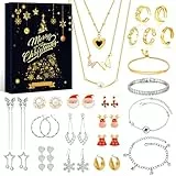 WEVOL Calendario Avvento 2023 Donna, Calendario dell'avvento Gioielli Bambina Ragazza Adolescente Regalo di Natale, Calendario dell Avvento 24 Sorprese Fashion con Collane Bracciali Anelli Orecchini