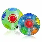 ROXENDA Magic Rainbow Ball con 12 Fori, Puzzle Ball Abilità Gioco - Brain Teaser & Fidget Ball per Bambini da 6 Anni - 2 Pack (Blu & Verde)