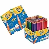 BIC Kids, Evolution ECOlutions, Set Matite Colorate Senza Legno, Colori Assortiti da Disegno Casa e Scuola con il 35% di Materiali Riciclati, Confezione da 288 Unità
