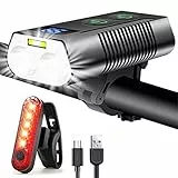 REHKITTZ Luci Bicicletta LED 3300 Lumens 5000mAh Ricaricabili USB Luce Anteriore Display LCD Luci MTB Lega di Alluminio
