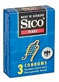SICO Pearl preservativi - con punti per una maggiore stimolazione del partner - lattice di gomma naturale - confezionato singolarmente in una scatola - 3 pezzi - Made in Germany