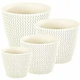 Prosperplast Confezione 4 vasi rotondi (5/8/11,5/18,6 litri) Splofy in plastica color crema