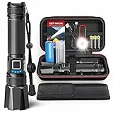 GEARLITE Torcia LED Ricaricabile da 10000 Lumen, Torcia LED Potente Professionale con 5 Modalità, Torce LED Ricaricabili Impermeabile IP65 per Campeggio Outdoor Emergenza Powerbank (Batterie Incluse)