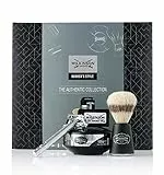 Wilkinson Sword Barber's Style - Confezione Regalo The Authentic Collection - Contiene 1 Rasoio The Edger, 5 Lame di Ricarica The Edger, 1 Pennello da Barba e 1 Sapone da Barba in ciotola, 307.6 grams