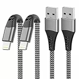 Cavo iPhone 1 Metro 2Pezzi, Cavo Lightning USB Cavetto iPhone[Certificato MFi], Nylon Cavo Ricarica iPhone Cavo Caricatore iPhone Filo Caricabatterie per iPhone 14 13 12 11 Pro Max XR X 8 7 6s SE iPad