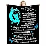 ZQYMM Coperta Personalizzata Figlia morbida e accogliente Coperta Personalizzata flanella coperta Coperta di Trapunte Stampate a Lettere Coperte regalo per la figlia da papà