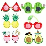 Hileyu 6 Paia Occhiali per Festa Occhiali per Festa Bambini Occhiali novità Occhiali Divertenti Puntelli per Foto per Feste Occhiali Hawaiani Divertenti Occhiali da Sole Tropicali