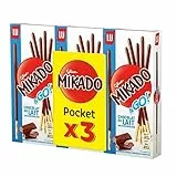 Mikado Cioccolato al Latte, Bastonicino Sottile e Croccante, Ricoperto di Gustoso Cioccolato al Latte, Pratico da mangiare e adatto per ogni occasione, 3x39g (3 Confezioni da 39g)