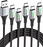INIU Cavo USB [Set di 5 da 3,1A] Cavo USB Tipo C QC A Ricarica Rapida, Nylon Cavo USB-C per Caricabatterie per Cellulare per iPhone 15 Samsung Galaxy S21 Note 10 LG Google Pixel OnePlus Huawei ecc
