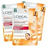 L'Oréal Paris Revitalift Clinical Maschera Siero Idratante in Tessuto per Viso con Vitamina C Illuminante - 3 Maschere Monouso