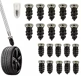 Set 10 viti con mastice gomma Kit Riparazione Pneumatici Auto Sottovuoto, Kit Gomme Riparazione per Moto Camion Bici scooter ciclomotori