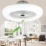 Lospitch Ventilatore da Soffitto con illuminazione 80W, Lampada da Soffitto Silenziosa con Ventilatore, Velocità del Vento Regolabile e Temperatura di Colore, Luce di Ventilazione con Timer