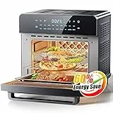 Involly Friggitrice ad Aria 15 Litri, 18 in 1 Forno ad Aria Calda Senza Olio 1600W Mini Forno Airfryer con Display LED Toccabile, 4 Accessori e 26 Ricetta Italiana, Nero