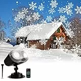 K-Bright Proiettore Luci Natale Esterno Interno Snowflake Lampada di Proiezione LED con Telecomando Impermeabilità IP65 Caduta Della Neve di Luci Nevicate Landscape Spotlight per Natale/Halloween