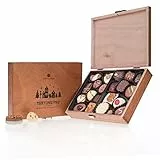 Merry Classic - 20 cioccolatini fatti a mano per Natale | Praline di Natale in una scatola di legno | Regalo di natale | Idea regalo | Adulti | Donna | Man | Regalo aziendale