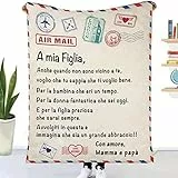 Coperta In Pile Da Cartolina Per Figlia,Dedica Lettera Plaid,Mamma Papa A Nostra Figlia Coperta Pile,Super Morbida E Comoda Coperta In Flanella,Figlia Coperta Come Dedica Natale Regalo(A Mia Figlia)