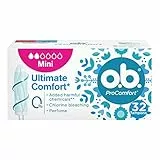 o.b. Assorbenti Interni, ProComfort Mini, Flusso Leggero, Inserimento e Rimozione Facile, Prima Volta